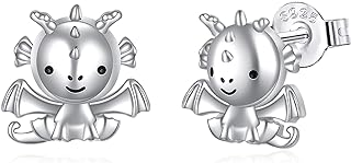 925 Sterling Silver Axolotl, Panda, Dog, Sloth, Red Panda, Duck, Chicken Women's Stud Earrings with Push Back Design - Cute Animal-inspired Jewelry