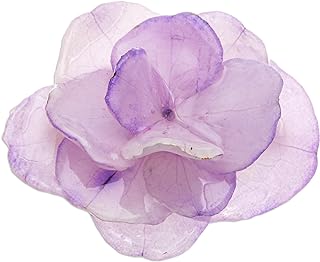 NOVICA Handmade Thai Preserved Violet Hydrangea Brooch Pin Natural Flower Gold Plated Or Leaf Purple Thailand Floral Modern [1.3 in L x 1.3 in W x 0.5 in D] 'Violet Hydrangea'