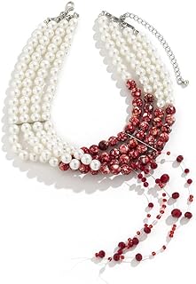 Lobster Clasp Camp Half Blood Bead Necklace with Buckle Chain, Alloy Gems for Women, Dripping Imitation Pearl Design