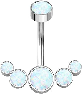 COCHARM G23 Titanium Belly Button Rings Cute Internally Threaded Navel Rings 14g Curved Barbell for Women