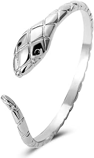 Vintage Gold Agate Charm Bracelet with Snake Chain Clasp for Women and Girls, Retro Serpent Design