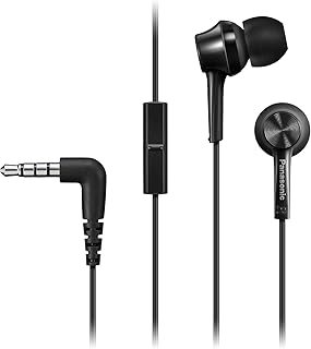 **Panasonic RP-TCM115E In-Ear Kopfhörer für Mobiltelefonie, Schwarz, mit 3,5 mm Klinke und austauschbaren Pass-Stücken (S/M/L) für perfekten Sitz und Geräuschabschirmung.**