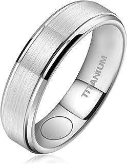 Unisex Magnetic Healing Rings by JEROOT - High Quality 8mm Black and 5mm Silver Titanium Bands with 3500 Gauss Magnets - Sleek Design for Everyday Wear or Special Events
