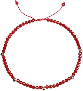 Gemstone Star Anklet Bracelet for Women Lava Rock/Blue Sandstone/Agate Essential Diffuse Energy Healing Crystal Protection Gifts