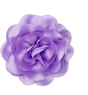 Dainty Fabric Rose Flower Large Brooch Lapel Pins,Delicate Elegant Silk Camellia Flower Oversized Brooch Pin for Women,Camellias Flower Hair Clip and Brooch Pin 4.3in/7.5in