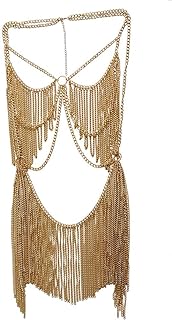 Women's Granite-Adorned Alloy Body Chain Necklace for Bikini Costume Parties