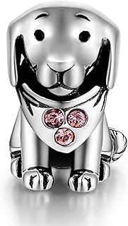 Dog Lover 925 Sterling Silver Puppy Charms Bracelet with European Bead Style from China(Pink-Puppy-212)