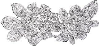 EVER FAITH Women's Austrian Crystal Romantic Bridal 2 Rose Flower Brooch for Wife, Lover,Sister