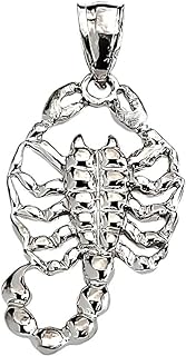 Sterling Silver No-Clasp-Type Scorpion Pendant Necklace for Unisex Modern Design Made in USA
