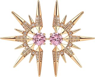 18K Gold Plated Jewelry Stud Earrings for Women, Girls, Fashion Trendy Rose Gold Star