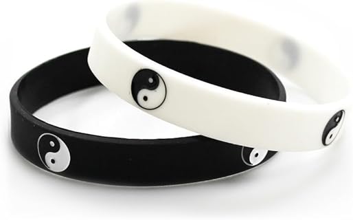 Caiyao Yin Yang Stone Bead Bracelet with Lobster Claw Clasp & Cord Chain for Best Friend/Boyfriend/Girlfriend - Ideal Valentine's Gift