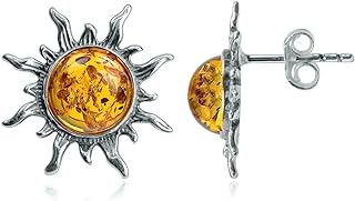 Ian and Valeri Co Amber Sterling Silver Stud Sun Earrings