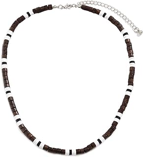 Puka Shell Necklace Men Summer Jewelry Beach Outfits Seashell Surfer Necklace for Teens Vacation Gifts for Son Grandson Family Friends