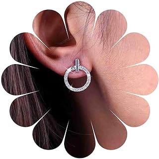 Women's Boho CZ Circle Stud Earrings With Lever-Back Design in Zinc Alloy Material