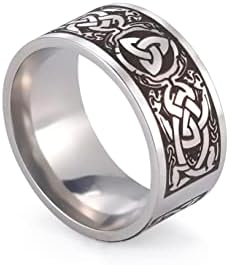 Witch Wedding Rings Stainless Steel Trinity Knot for Men and Women with No Gemstone - Celtic Design