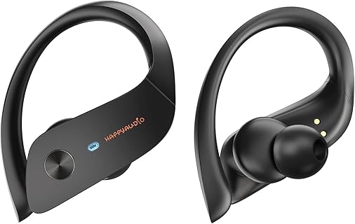 HAPPYAUDIO Bluetooth Kopfhörer Sport, Wireless In Ear mit ENC-Mikrofon, 56h Spielzeit und IPX6, ideal für Fitness und Outdoor