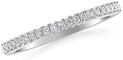 1/5 Carat Princess-Cut Diamond Bridal Engagement Wedding Anniversary Band Ring 18kt Gold (H-I Color, I2 Clarity) - Ideal Gift for Women Engagement, Anniversary, Wedding & Birthday