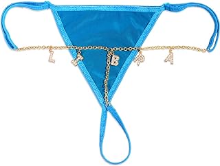 Custom Colorful Waist Chain with Underwear for Women, Personalized Name Letter Belly Chain Fashion Body Accessories Jewelry for Birthday Wedding Party Gift