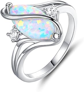 Barzel Rose Gold & White Gold Plated Created Ruby, White Fire Opal & Cubic Zirconia Accents Ring