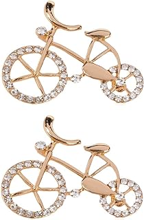 Leadigol 2PCS Elegant Bike Shape Brooch Pin,Bike Bicycle Brooch Pin Rhinestone Bike Brooch Alloy Bike Brooch for Men Women
