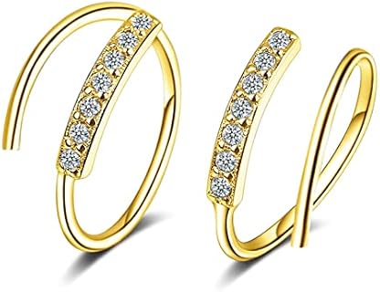 Double Hoop Earrings Small Gold Earrings for Women Trendy Huggie Hoop Earrings Claw Earrrings for Girls Double Twist Earrings for one Hole