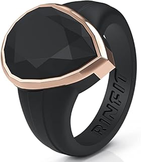 Rinfit Women's Silicone Rings - Engagement or Promise Rings for Her - Oversized Pear Silicone Wedding Bands Women - Patent Pending Design