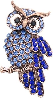 Crystal Owl Brooches For Women Cute Big Blue Eye Owl Bird Brooch Pin Rhinestone Animal Brooch Pins Fashion Jewelry Accessories for Women Men Gift