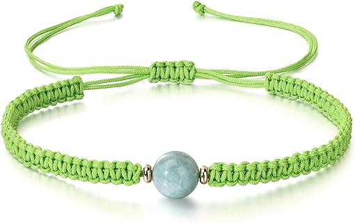 Spiritual Crystal Stainless Steel Braided Bracelet with Rope, Braided and Bead Chain - 9mm Natural Stone Beaded Zodiac Constellation Design Bracelet- Ideal Birthday Gift for Women and Girls