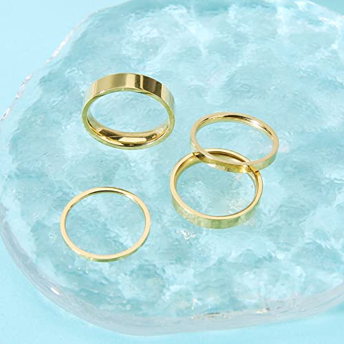 MJust Toe Rings for Women 14k Gold Plated Band Stainless Steel Gold Closed Toe Ring Set Simple Tail Ring Summer Boho Beach Foot Jewelry Size3-6