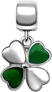 JMQJewelry Thanksgiving Lucky Flower Clover Four-Leaf Charms Heart Womens Bead Charm for Bracelets Christmas 2023 Jewelry