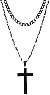 Sacina Layered Black Cross Necklace, Goth Necklace, Gothic Necklace, Y2k Necklaces, Grunge Necklace, Emo Necklace, Christmas Jewelry Gift for Women