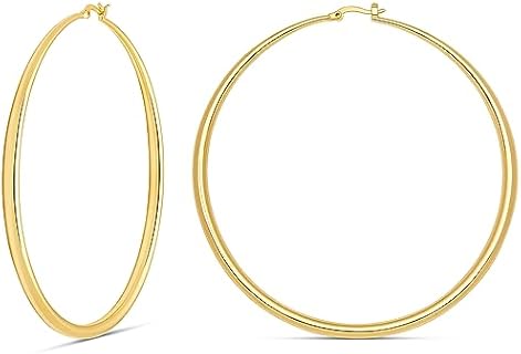 Latch Back 14K Gold-Plated Brass Hoop Earrings, Milla's Elegant Curved Design, Hypoallergenic Earrings for Women, Ideal Birthday or Anniversary Gift