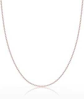Rose Gold Necklace Chain with Spring Ring Clasp, Italian Cable Style for Women, Chic Design