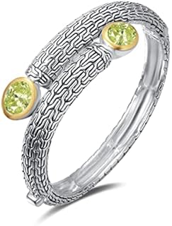 Box Tongue Clasp Fox Engagement Ring | Multi-Strand Foxtail Chain | Cubic Zirconia Gem | For Women | Vintage Antique Two-tone Oval Design