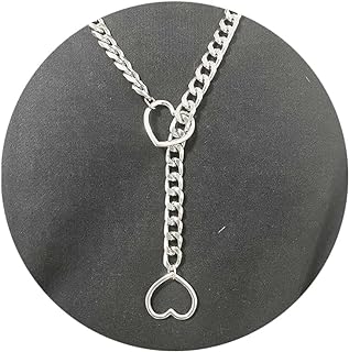 Sophisticated Silver Heart Choker Necklace with Cuban Chain and Cubic Zirconia Accents, Ideal for Punk Rock Women