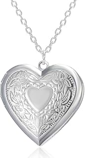 Heart Pendant Necklace for Womens Sterling Silver Locket Necklaces for Mom Birthday Gift Ideas Daughter Niece Graduation Gifts for Her Girlfriend Wife Christmas Gifts for Best Friend Photo Necklace