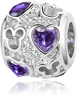 Heart-Shaped Mouse Crystal Bead Charm for Pandora Bracelets | Copper-Infused Rhinestone & Synthetic Crystal Charm | Perfect Gift for Women & Girls