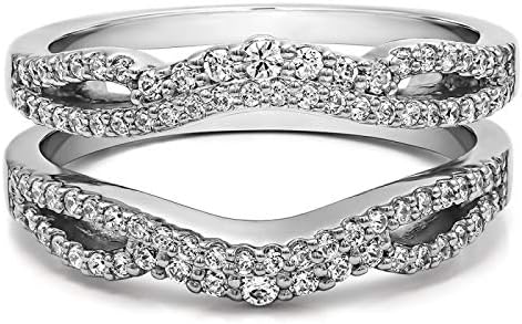TwoBirch 0.57 Ct. Double Infinity Wedding Ring Guard Enhancer in Sterling Silver (CZ or MOISSANITE)