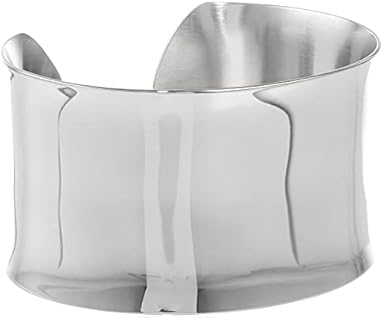 Lavari Jewelers' Satin-Finish Open Cuff Bracelet for Women, 1.5 Inches Wide, Lightweight Stainless Steel Design Without Clasp, 6.75 Inches Long