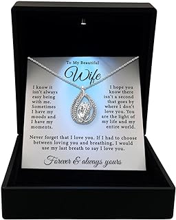 Necklace Gifts for Wife from Husband - Gift for Wife Anniversary Birthday Gift Ideas, Gift for Wife, Christmas, Valentines, Wedding Anniversary Romantic Gifts for Her