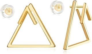 MYEARS Anthropologie Stud Earrings - 14K Gold Filled with Yellow-Gold-Plated-Brass and Silicone - Push Back, Handmade Everyday Hypoallergenic Jewelry