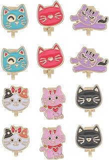 xuzhiyuan 6 Pairs Cute Animal Cat Dinosaur Clip on Earrings Lovely Pet Non Pierced Earrings for Women Girls Christmas Birthday Gift