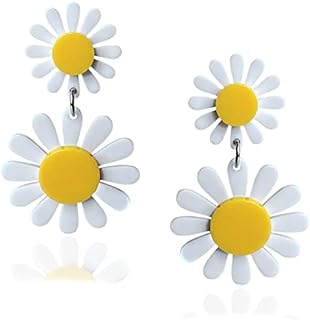 Naturally Beautiful Pressed Flower Dangle Earrings with Stainless Steel Push Back & Post - Handmade Acrylic & Leaf Plant Jewelry for Women