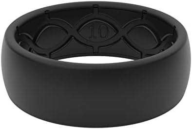 Groove Life Solid Silicone Ring - Breathable Rubber Wedding Rings for Men, Lifetime Coverage, Unique Design, Comfort Fit Ring