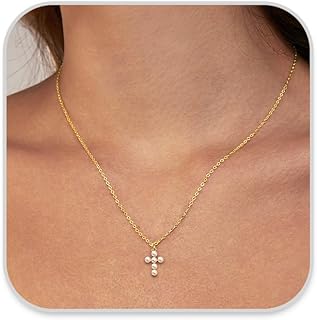 Lobster Clasp Pearl Bow Pendant Necklace - Gold Plated Cable Chain - Elegant Women's Jewelry Gift - Round Cream White Pearl Design