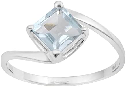 Princess Cut Square 5mm Multi Choice Birthstone 925 Sterling Silver Women Wedding Ring Solitaire Statement Rings