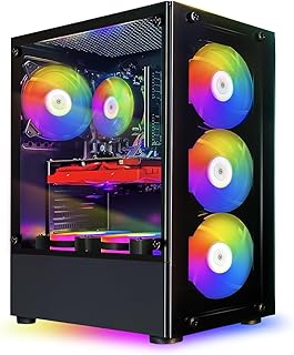 STGsivir Gaming-PC mit Core i7 bis 3.9GHz und GeForce GTX 1660 Super, 16GB, 512GB SSD, WiFi 600 M und RGB Lüftern, ideal für Gamer aller Art