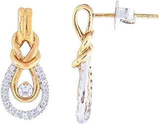 0.20 to 0.75 Cttw Diamond Stud Earrings In 10k Solid Gold/Sterling Silver Love Knot Stud Twisted Stud Drop Dangle Earrings