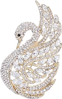 EVER FAITH Women's Austrian Crystal Elegant Swan Bird Bridal Brooch Pin