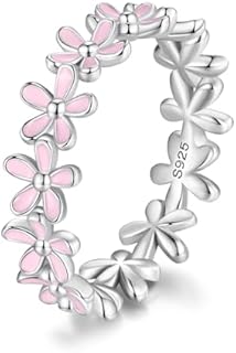 925 Sterling Silver Daisy Engagement Ring with Cubic Zirconia Gem for Women - Elegant Flower Design